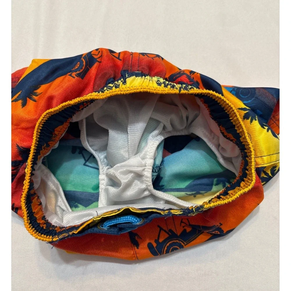 UVSkinz Boys Swim Trunks 2T Rainbow Sunset Tropical Palm Tree Jeep UPF 50+